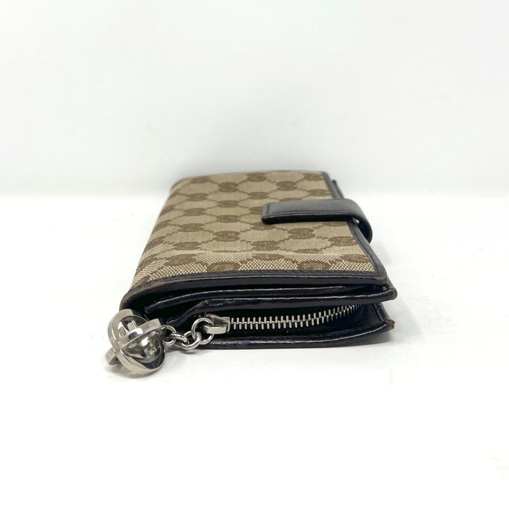 Gucci GG Monogram Canvas Zip Wallet‎ Black Leather Trim - Picture 2 of 12